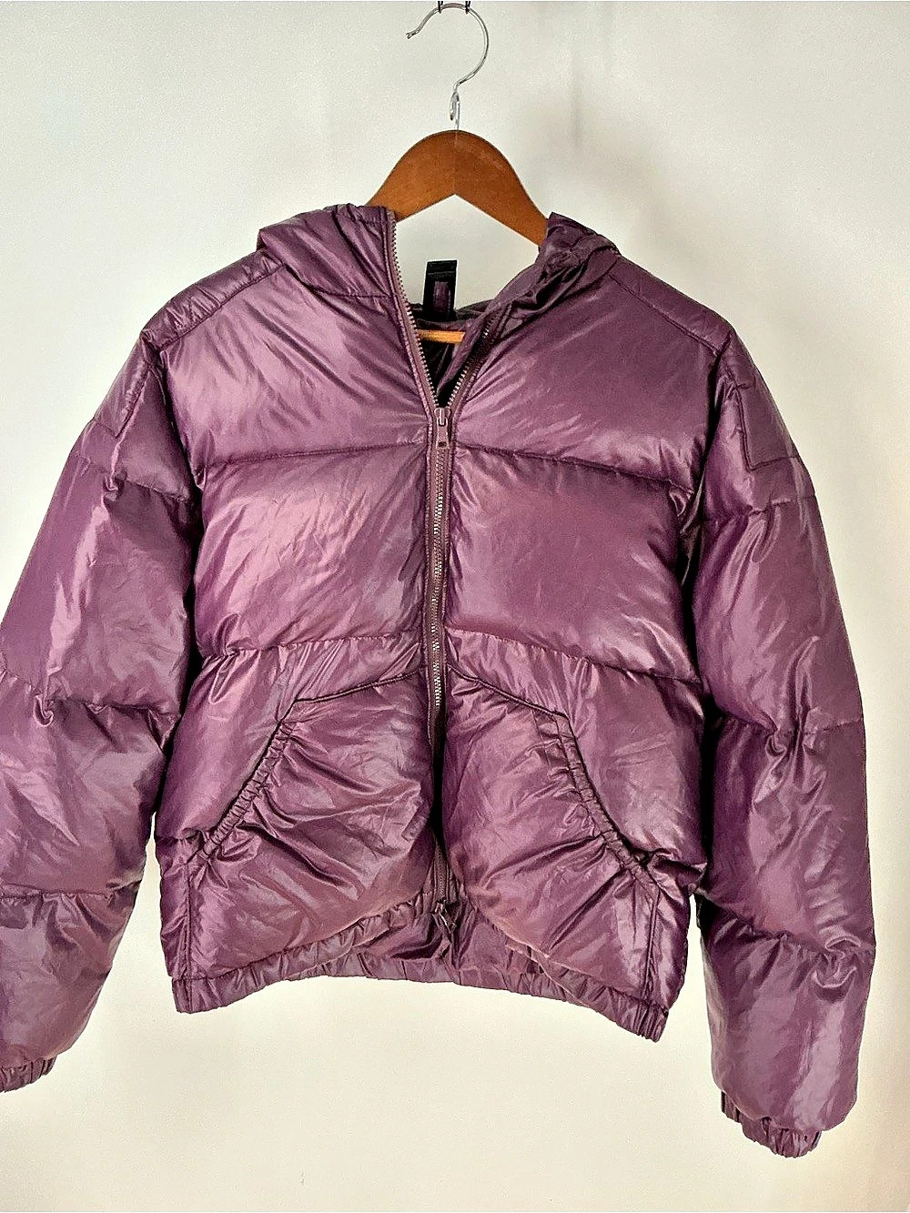 Marc Jacobs DOWN Hooded Puffer Jacket in Purple Size Medium